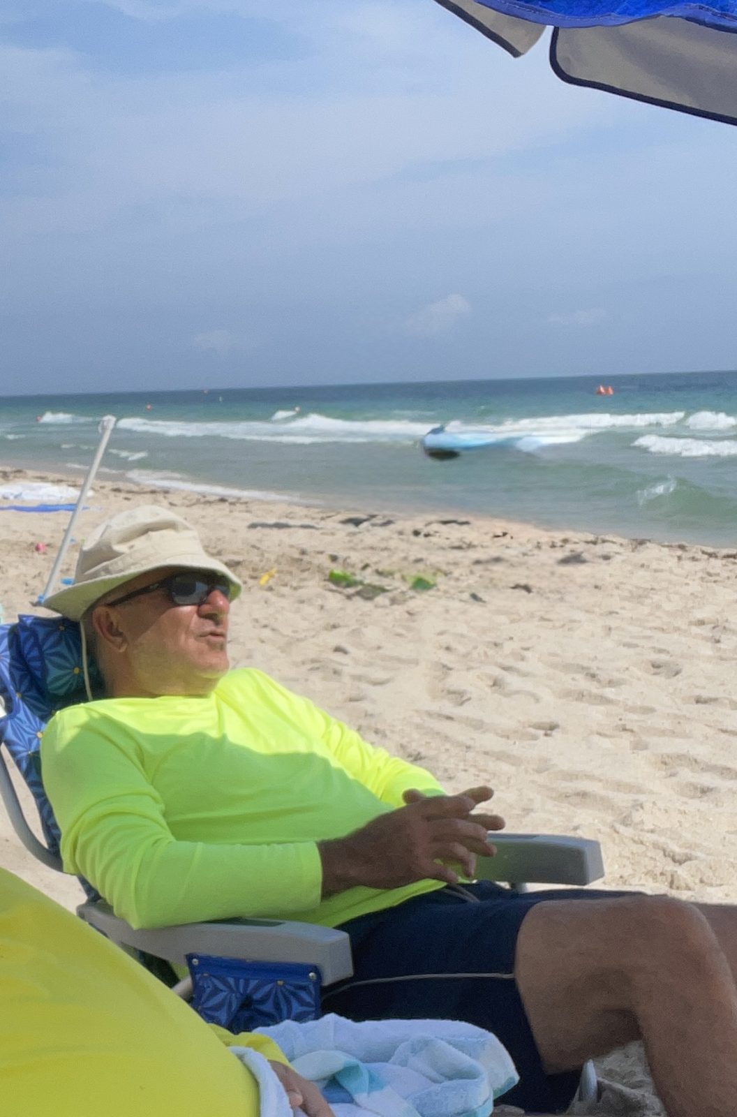Gokhan in his beach chair, Fort Lauderdale