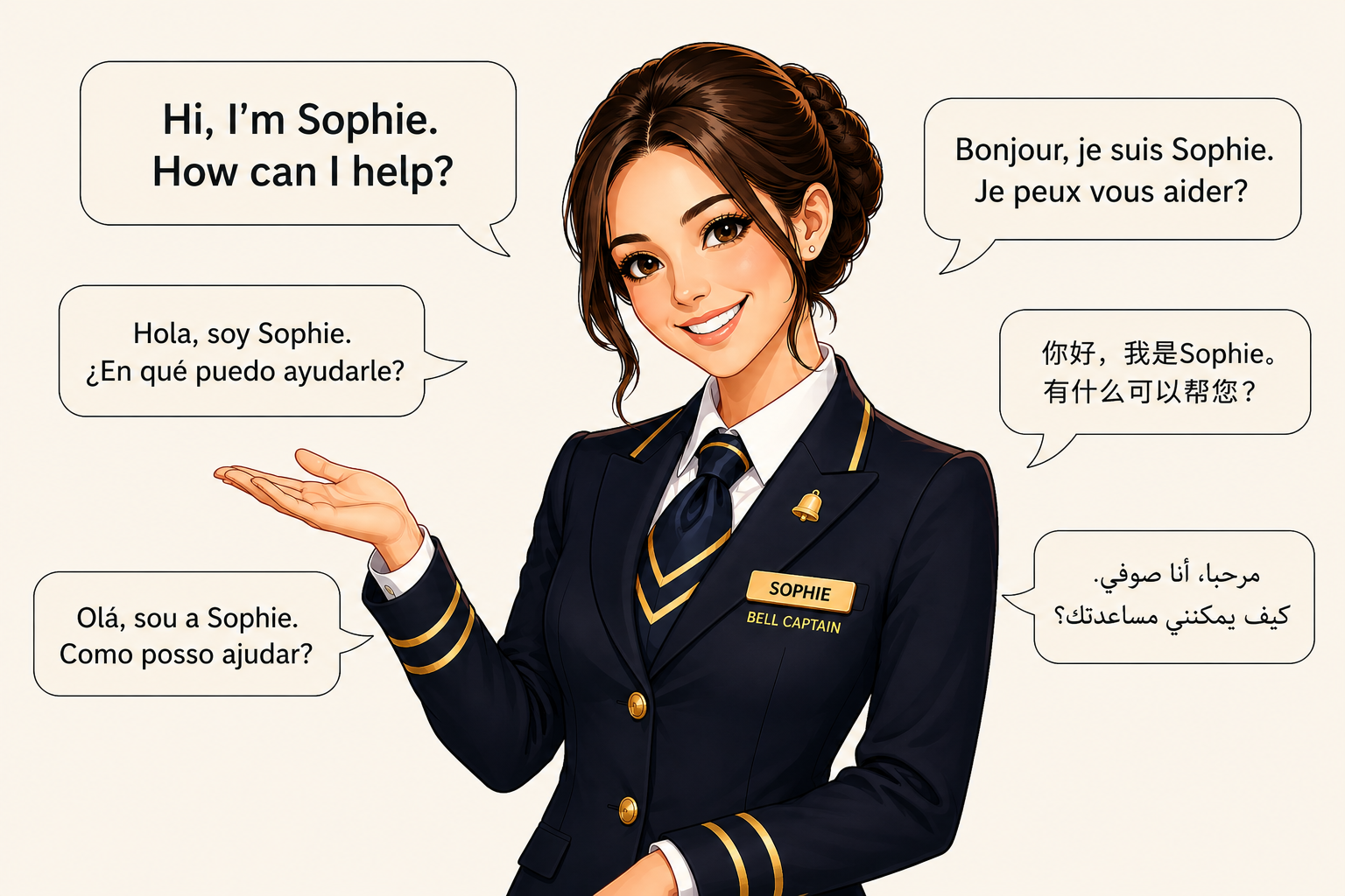 Sophie — multilingual AI receptionist for BellDesk AI